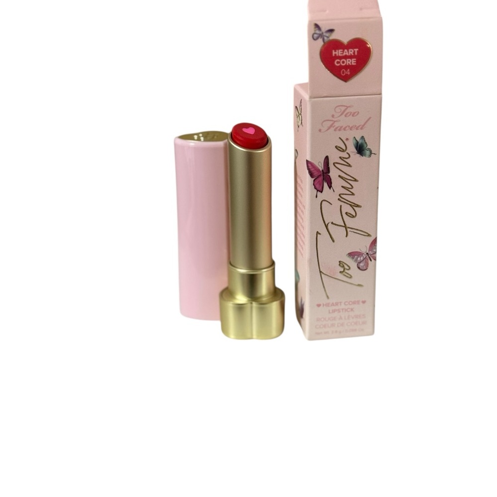 Too Faced Heart Core Lipstick in Red with Pink and Gold Case